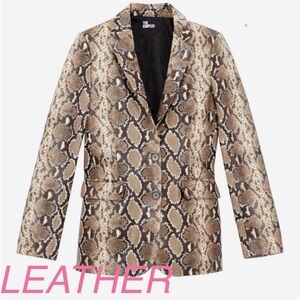 NEW The Kooples Leather Python Print Blazer Sz 1 (S)